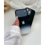 Стильний чохол градієнт чорний-білий на iPhone 17 Pro з логотипом з захистом камери